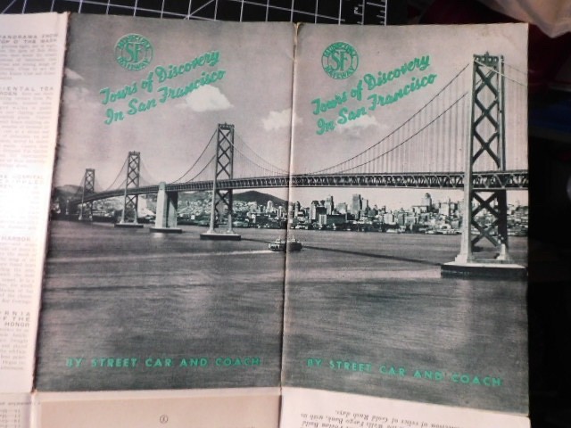 1950 MINI MUNICIPAL RAILWAY MAP OF LINES & ROUTES IN SAN FRANCISCO
