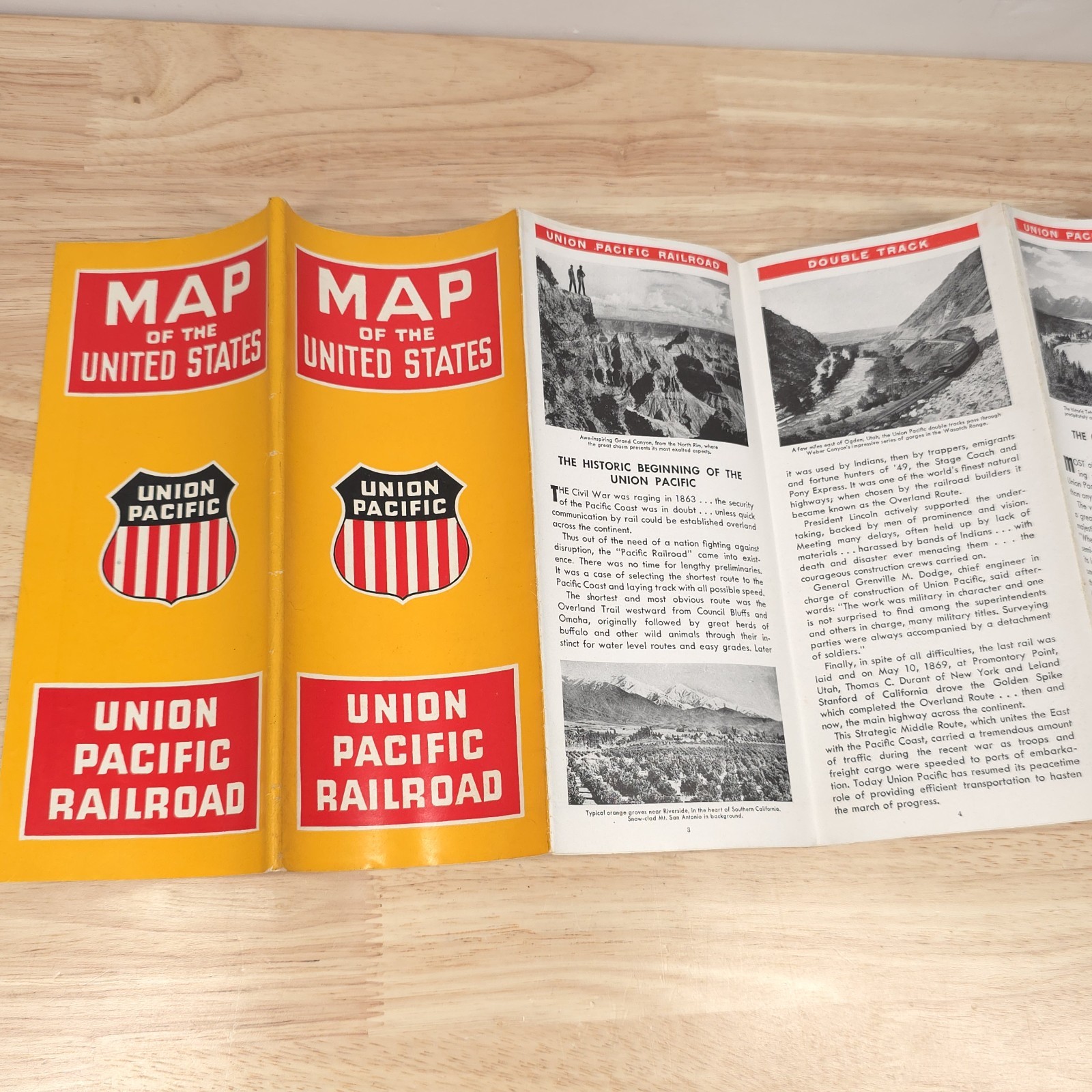 1947 Union Pacific Railroad Map of the United States System Route Map Travel