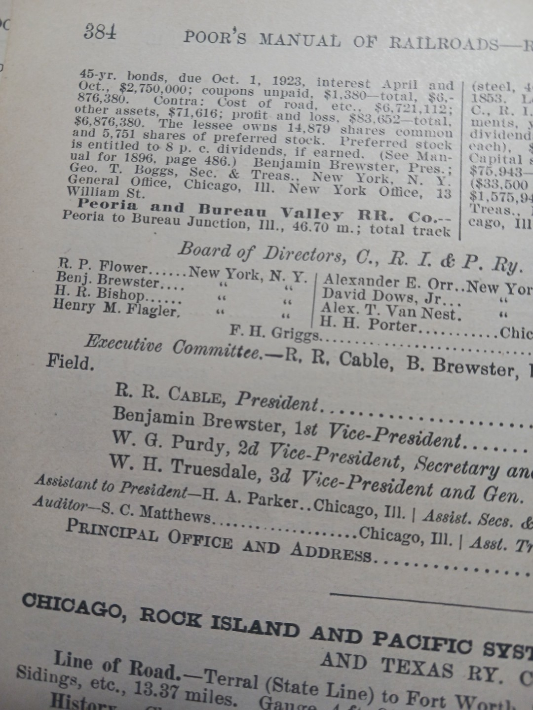 1897 Train Route Map + Report CHICAGO ROCK ISLAND & PACIFIC RAILWAY Indian Ter.