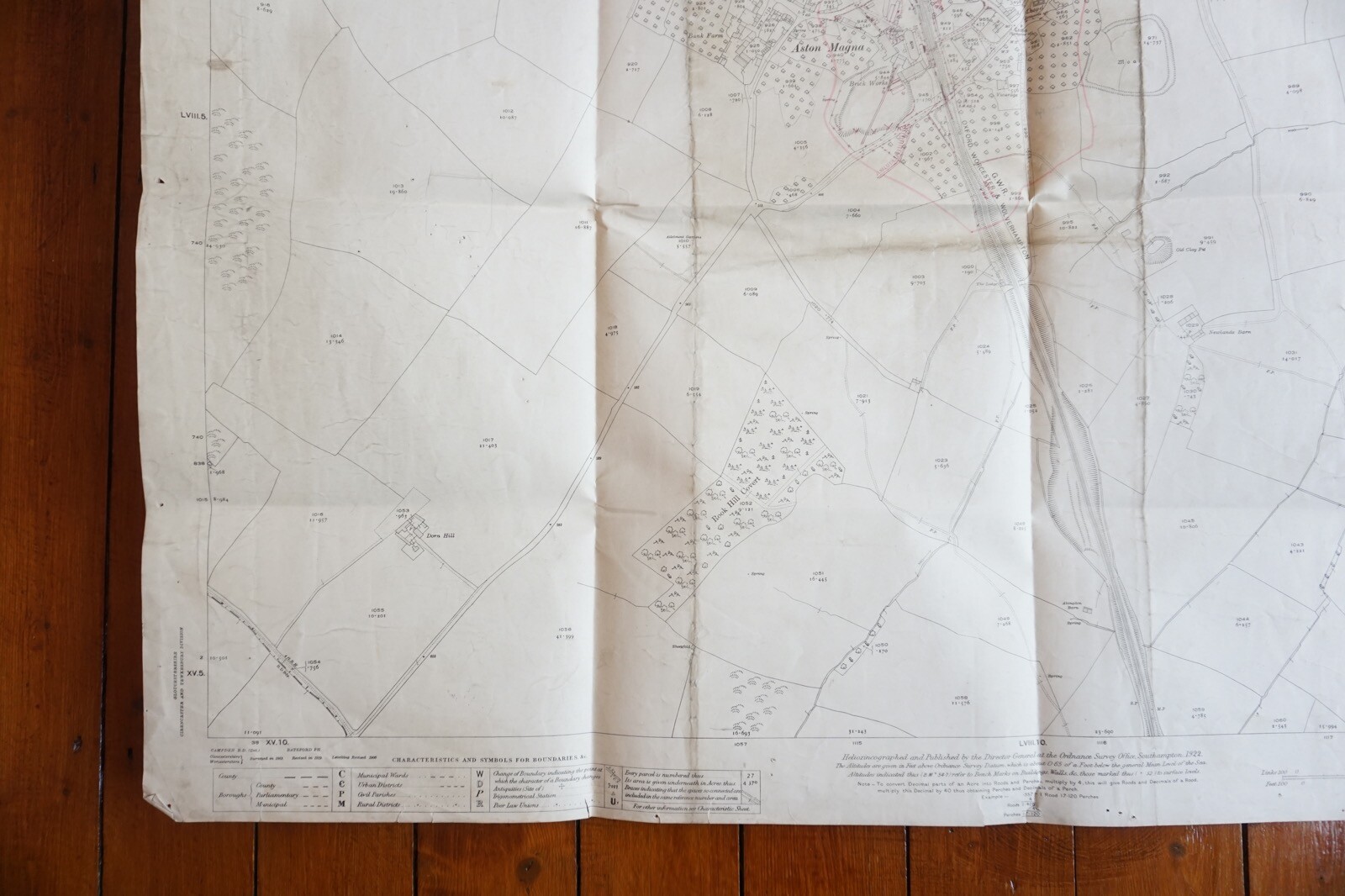 1922 GWR Aston Magna Oxford Worcester OS Railway Map