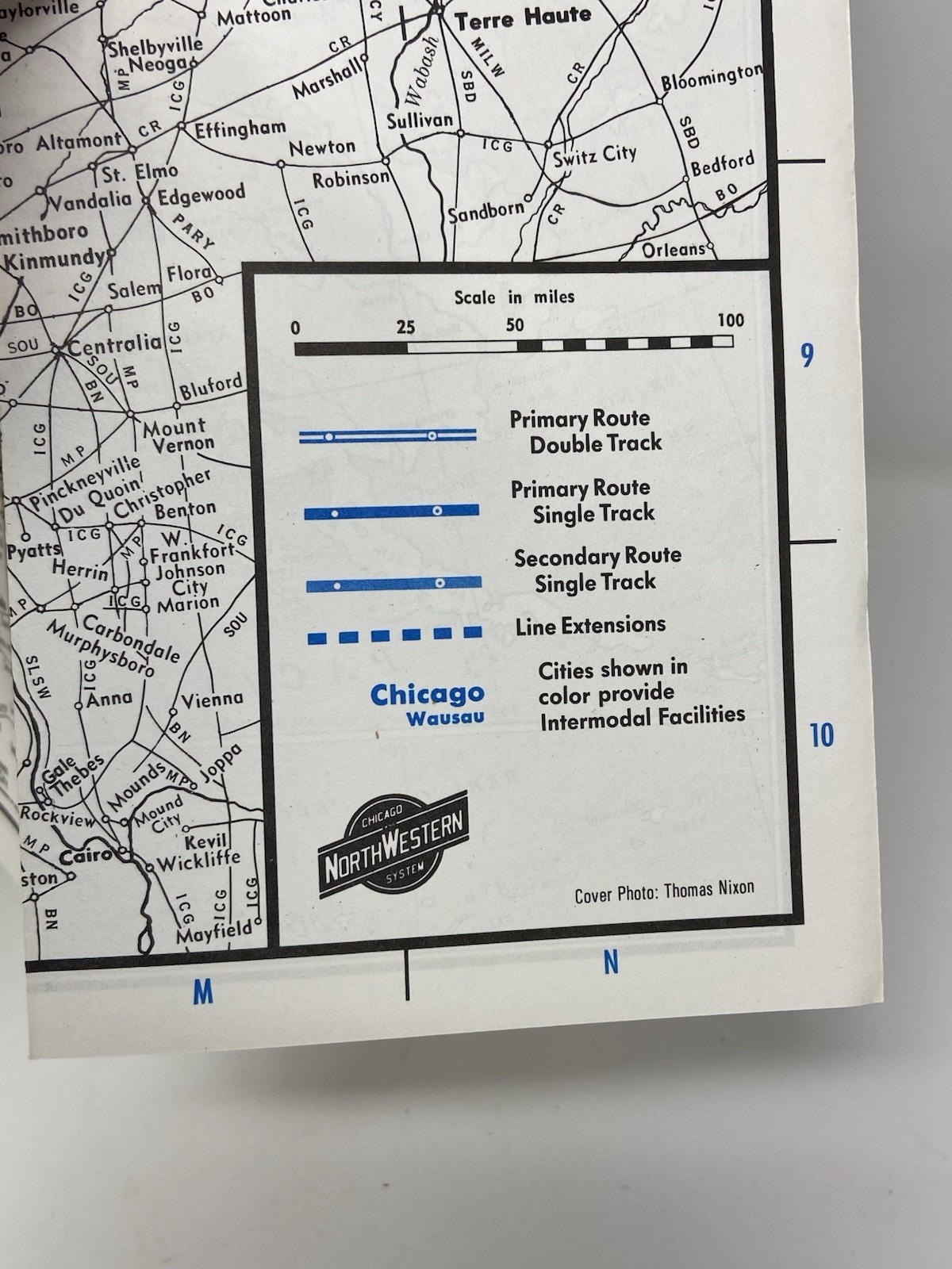 1985 CHICAGO AND NORTH WESTERN RAILROAD TRAIN TRANSPORTATION COMPANY SYSTEM MAP