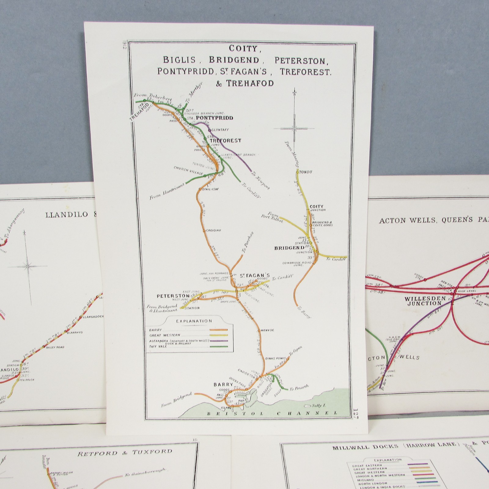 Railway Diagram Maps Bundle RCH Joblot 1920s Vintage Original