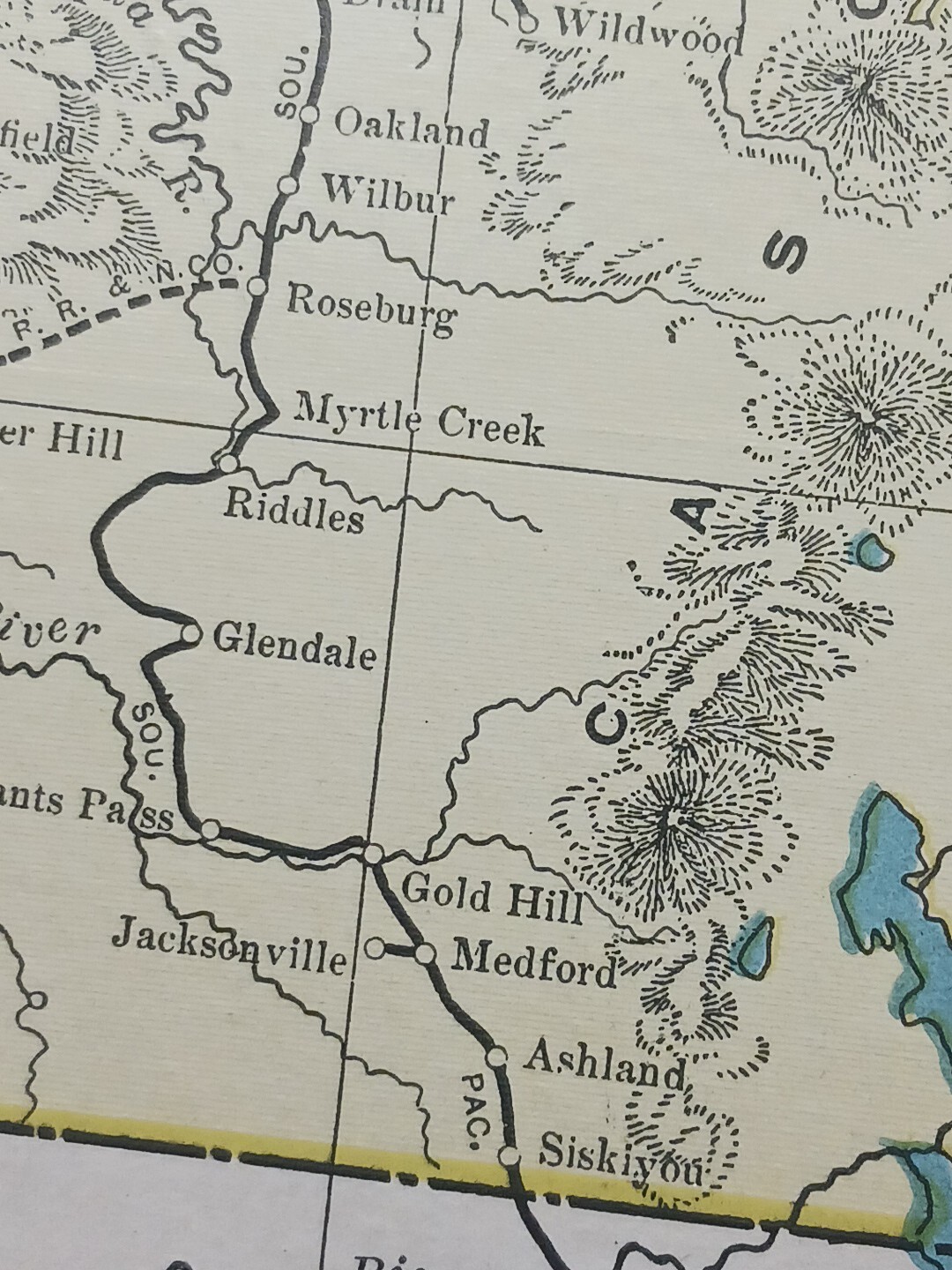 1904 dated Railroad Map WASHINGTON OREGON All Lines & Train Routes 11″x9″ color