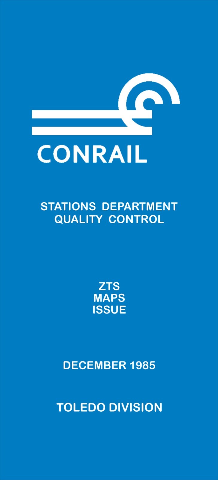 Conrail 1985 Toledo Zone-Track-Spot “ZTS” Maps PDF Pages on DVD