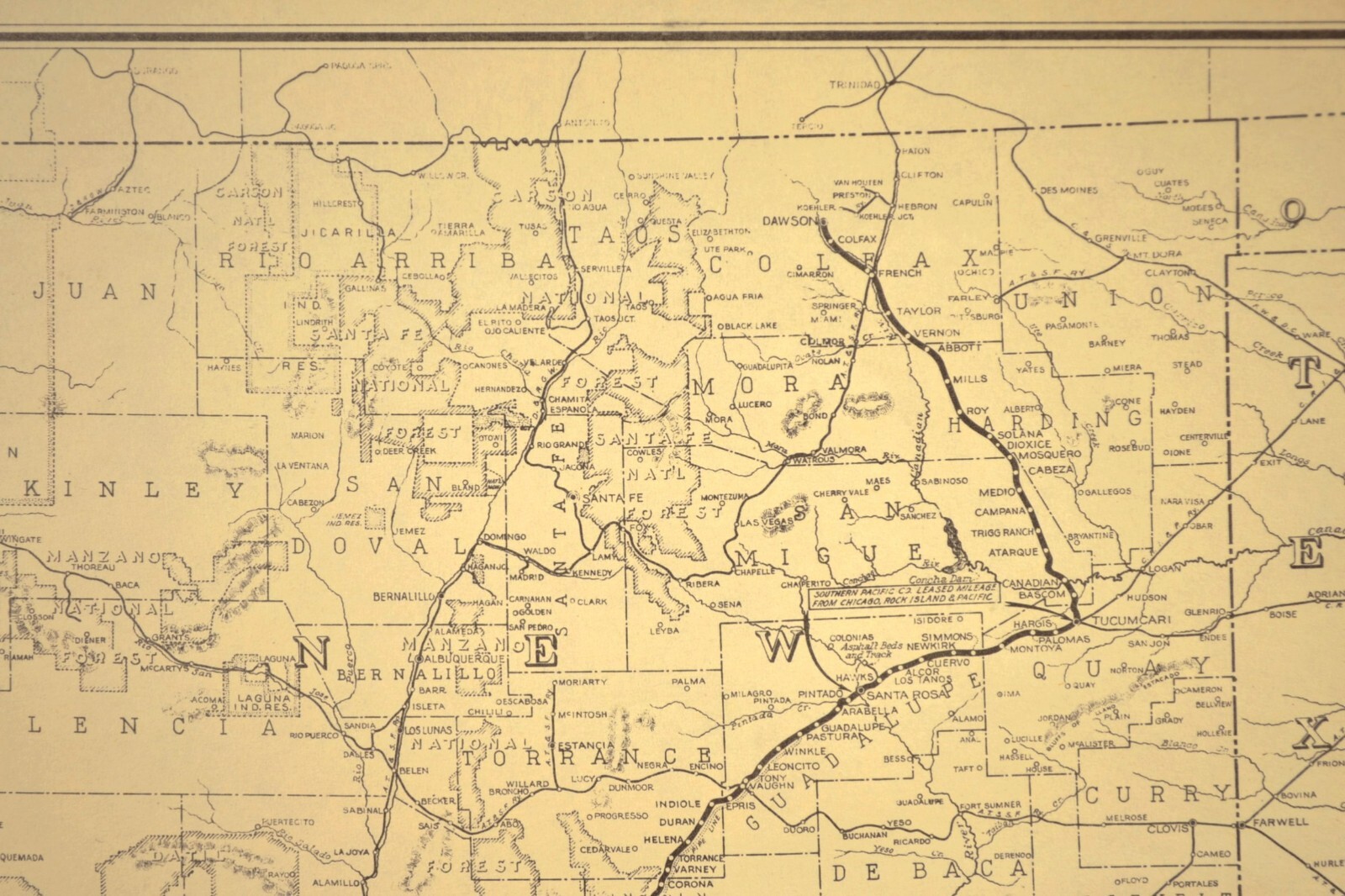 SOUTHERN PACIFIC Railroad Map Rio Grande Division Denver & Rio Grande Western RR