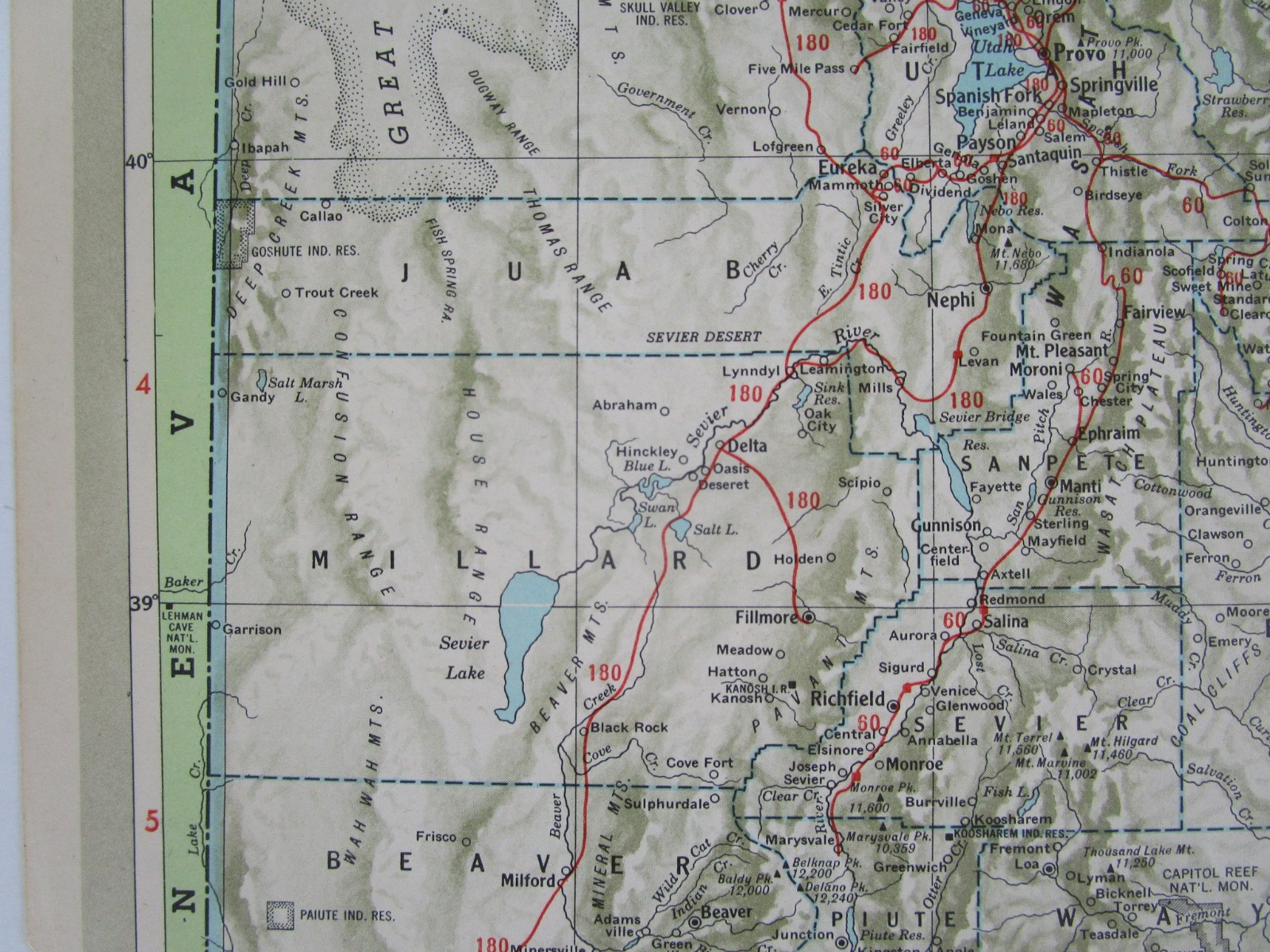 TX UT Vtg 1951 TEXAS RAILROAD Map. QUANAH ACME & PACIFIC RR ~or~ UTAH 1950s