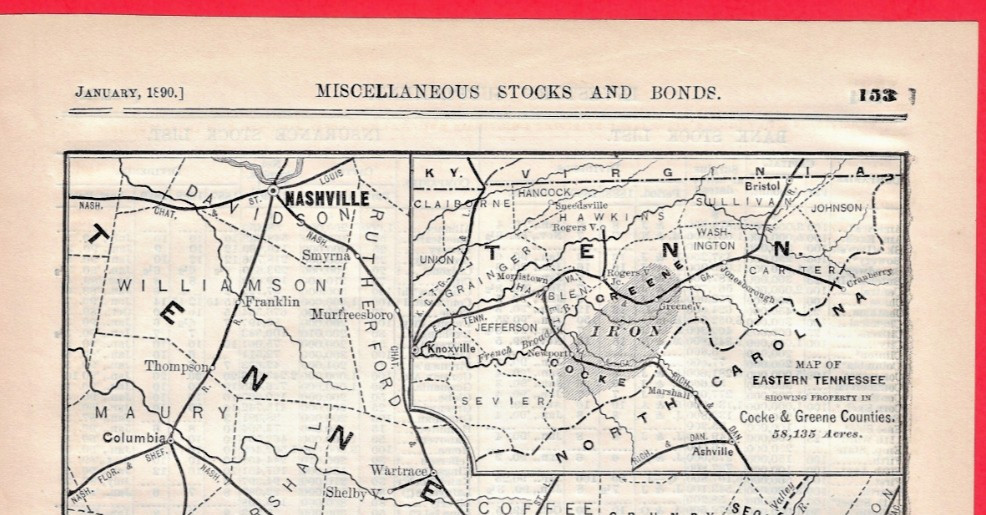 1890 Map of the Tennessee Coal, Iron & Railroad Co. (TCI) ~ Scarce