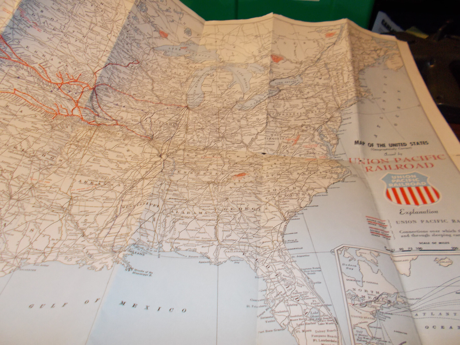 1950 Union Pacific Railroad United States Vintage Map and Brochure