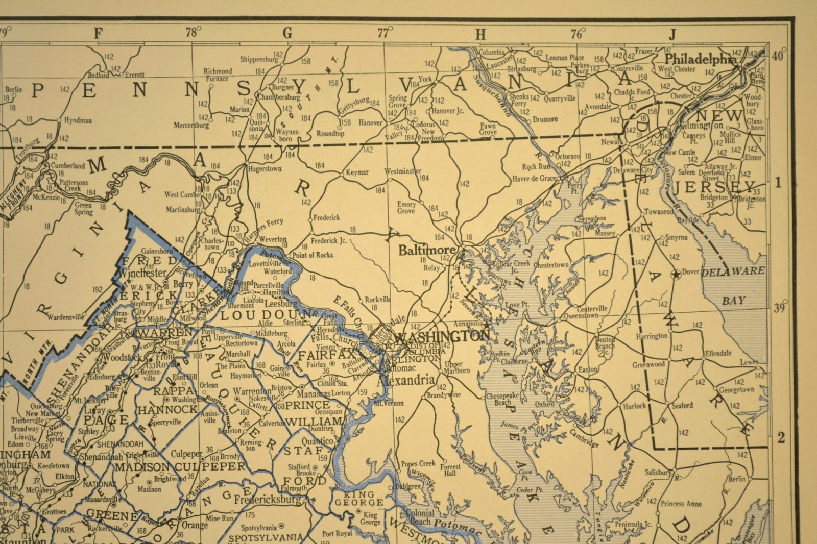 ca 1930 VIRGINIA Railroad Map Depot Towns C&O RR Historic Original Atlas Map