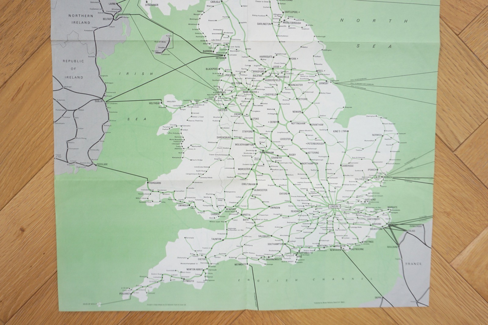 Jan 1971 British Rail Passenger Network Railway Map Western Region