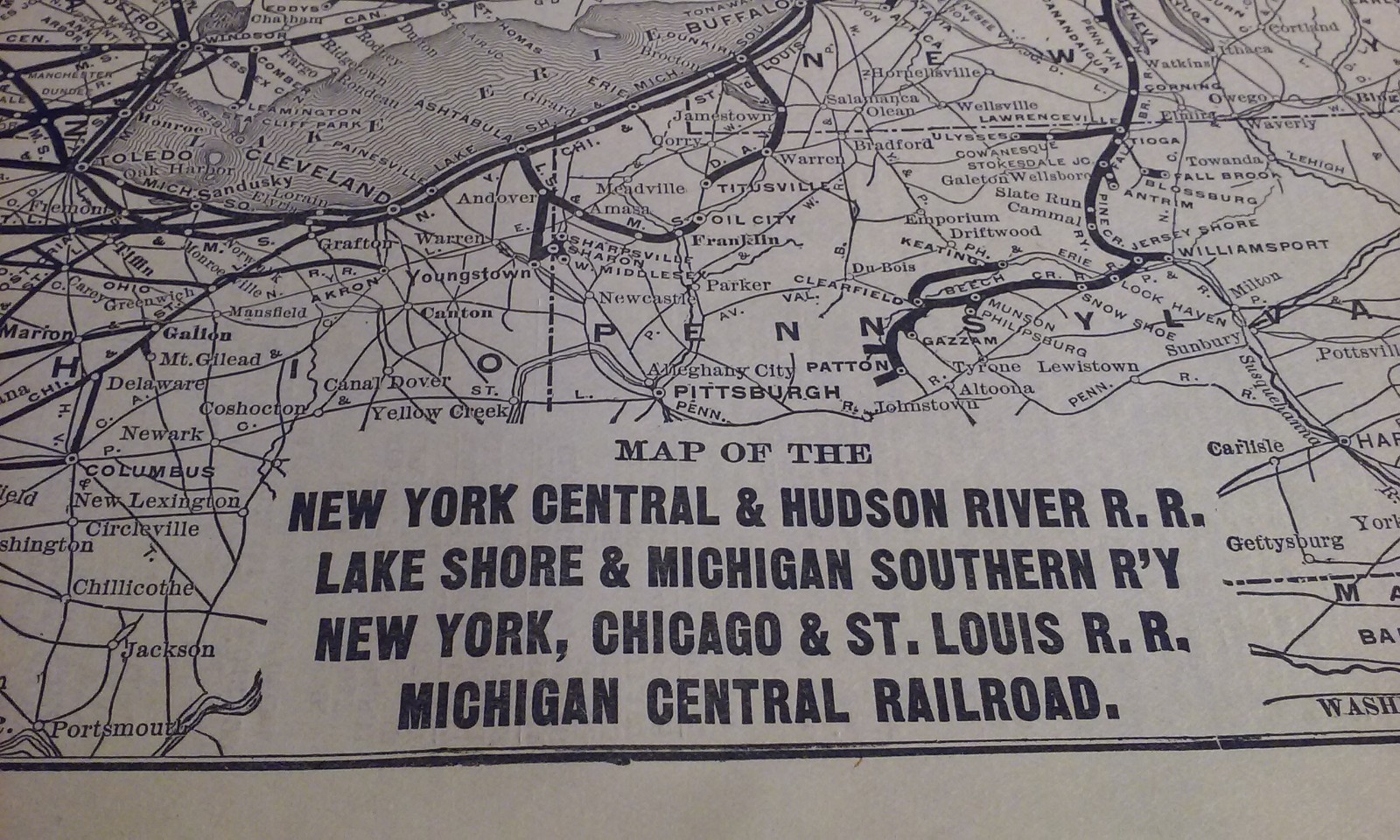 Rare 1903 Railroad Map VANDERBILT Lines New York-Chicago Railroad System &Routes