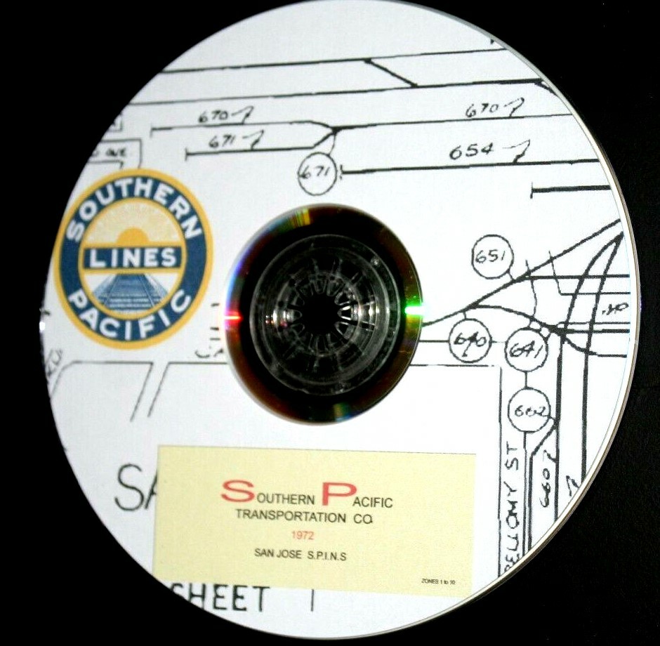 Southern Pacific RR 1972 San Jose Zones (1 to 10) S.P.I.N.S. PDF pages on DVD