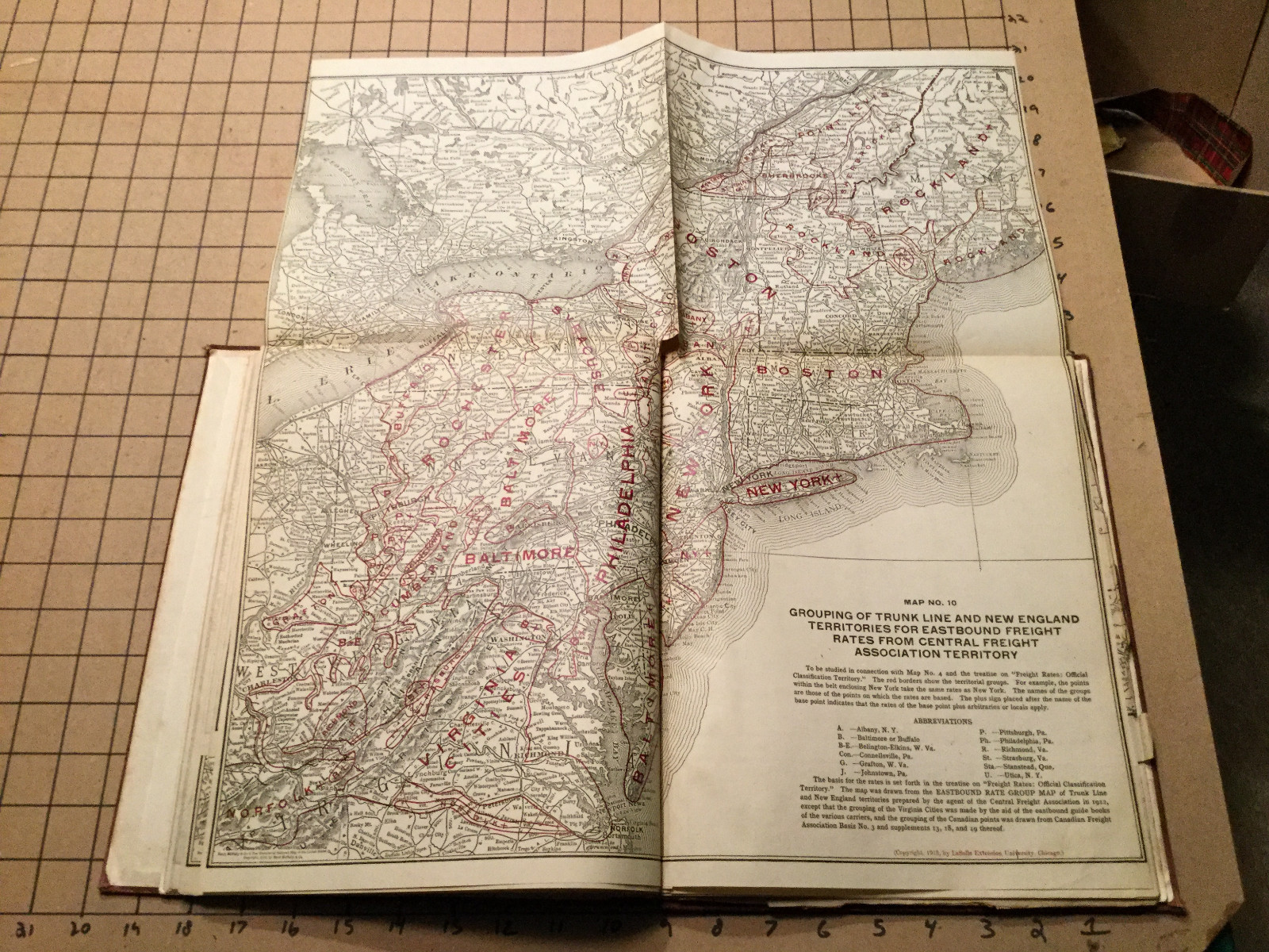 Vintage Map — RAILWAY — 1913 — #10 TRUCK LINE & NEW ENGLAND & canadian EAST