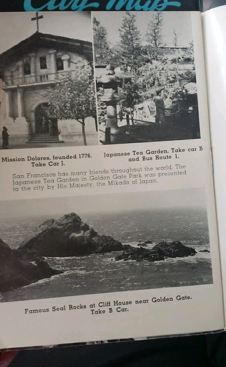 San Francisco Municipal Railway Schedule & Map Cars and Owls Service late 1930s