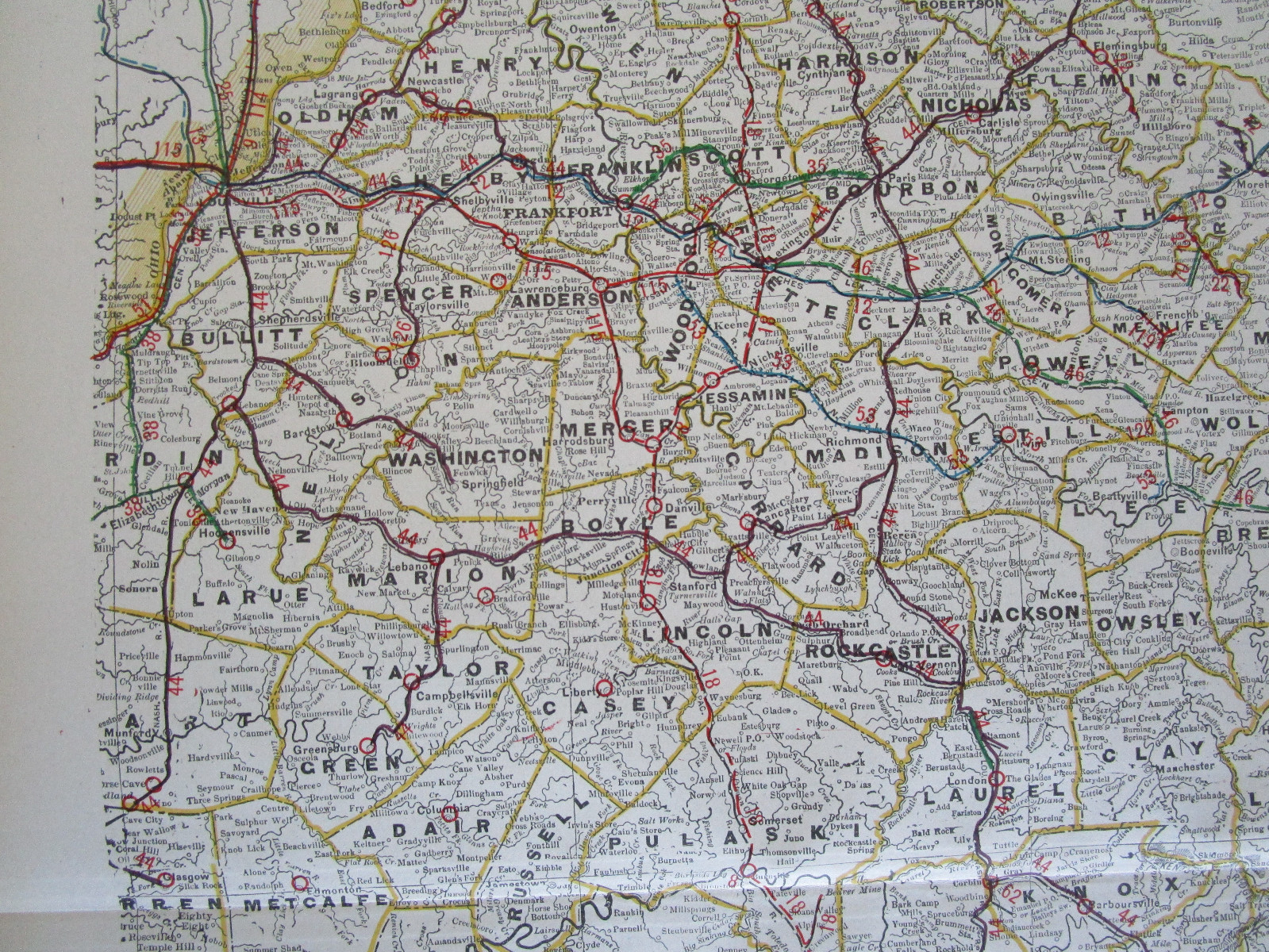 KY TN 1901 EASTERN KENTUCKY & TENNESSEE Cram RAILROAD Map CHATTANOOGA LOOKOUT MT