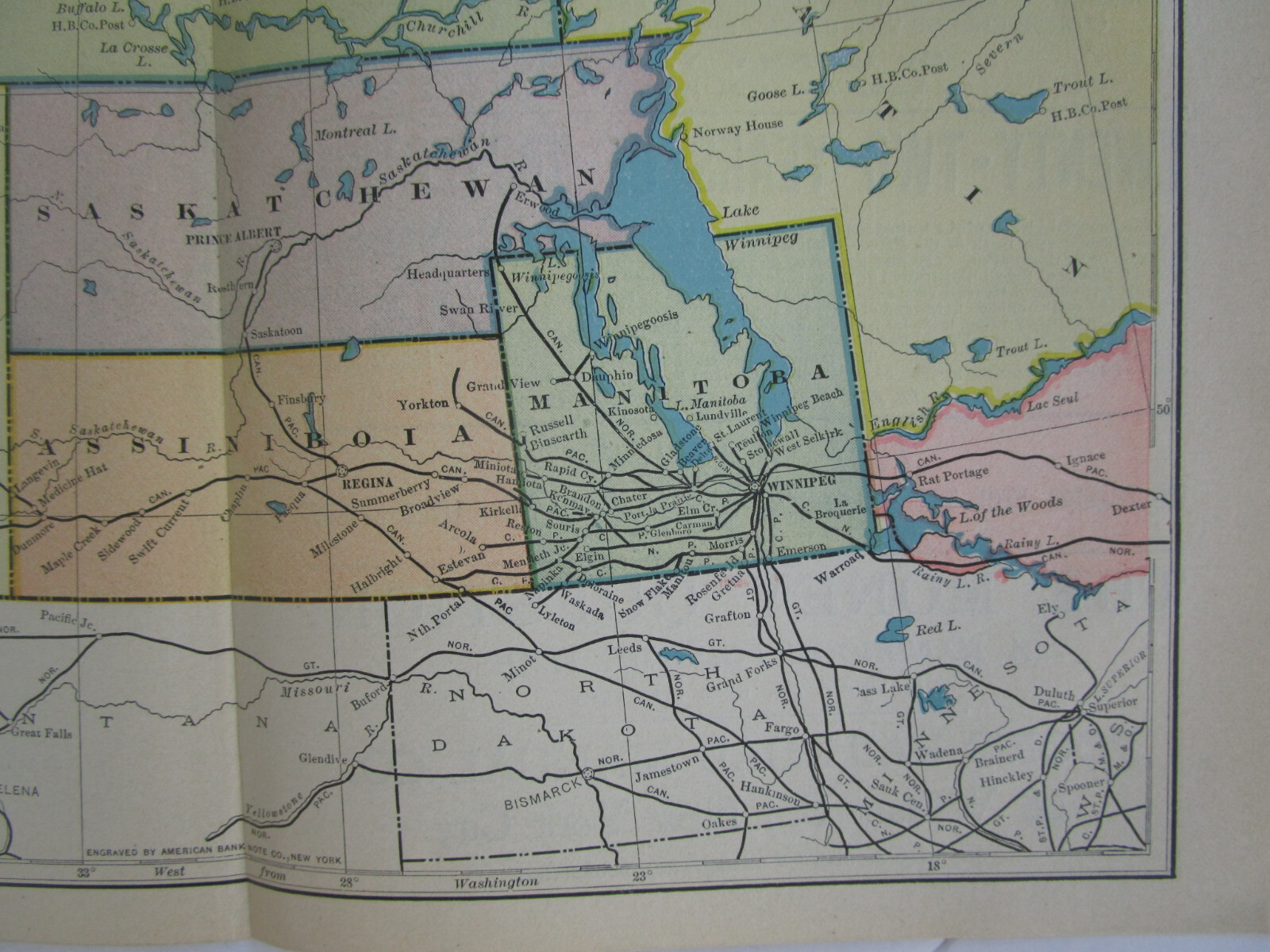 2 CANADA DATED 1904 Poor’s Manual Railroad Maps. EASTERN + WESTERN Sections