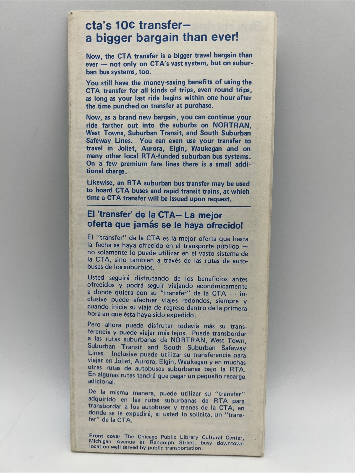 1977-78 Fall-Winter CHICAGO TRANSIT AUTHORITY CTA ROUTE MAP Train L Subway Bus