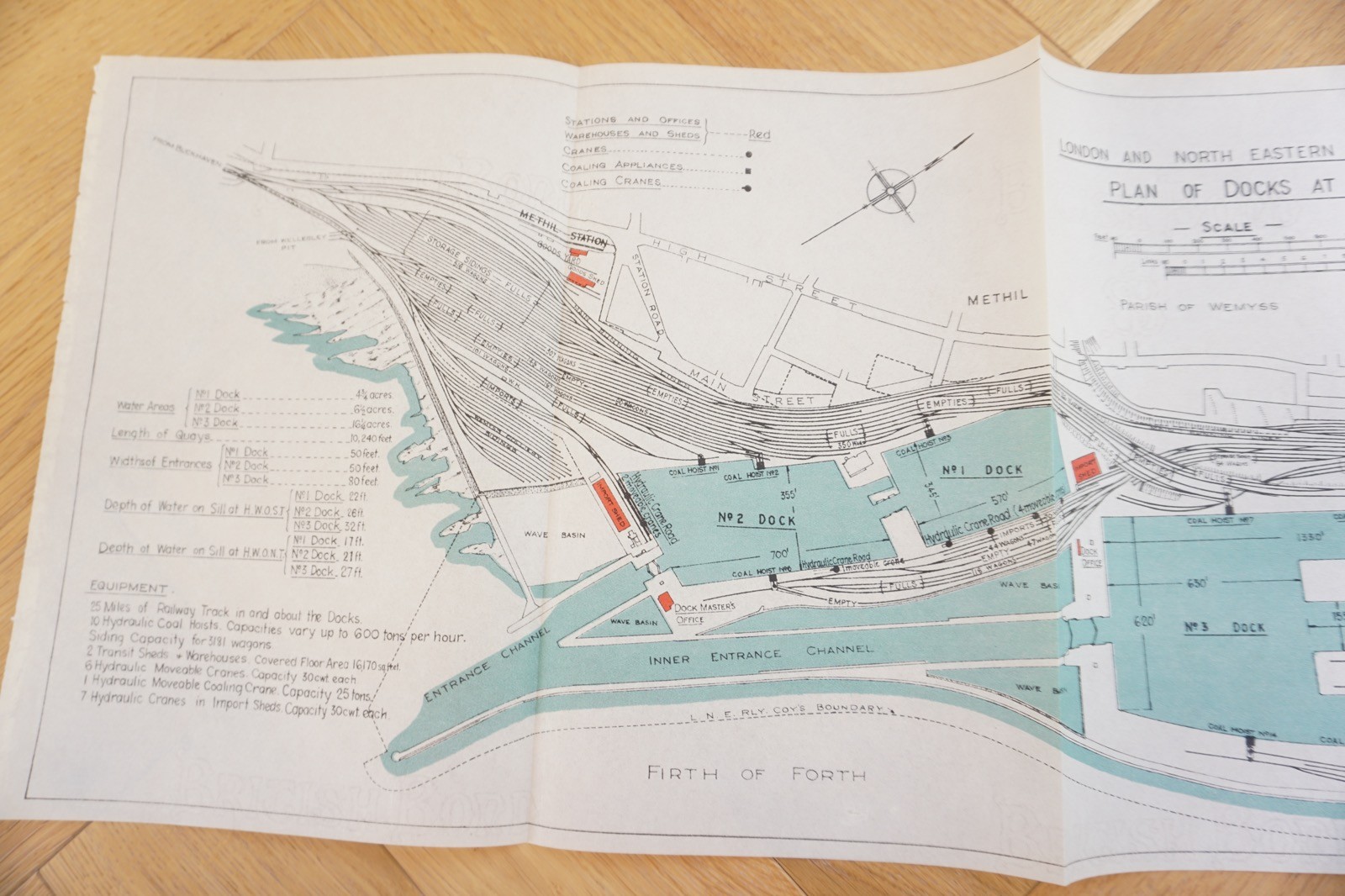 1929 LNER Methil Docks Railway Plan Map