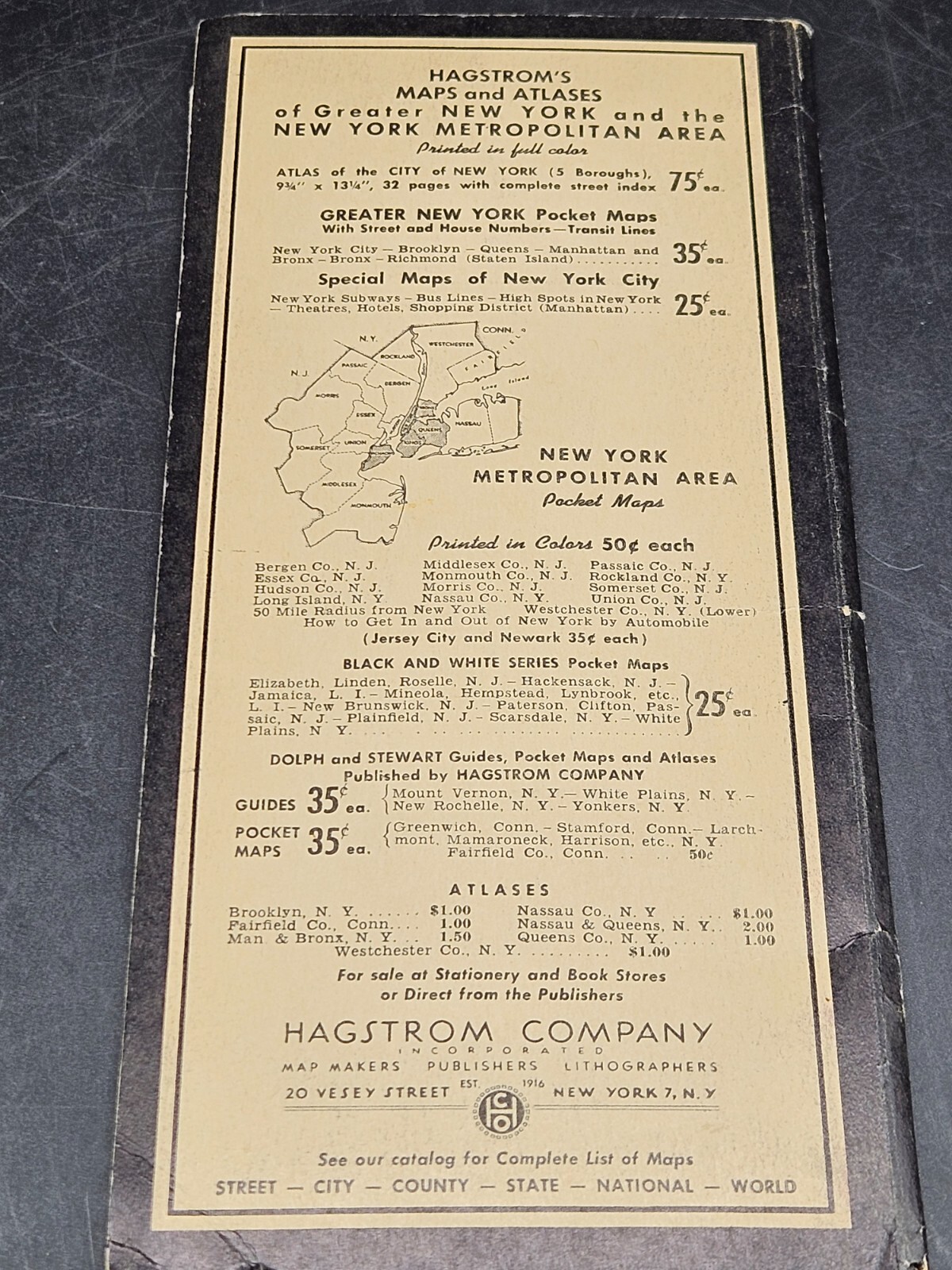 VINTAGE ORIGINAL 1946 HAGSTROM’S STREET ROAD MAPS ~ BRONX & MANHATTAN NY