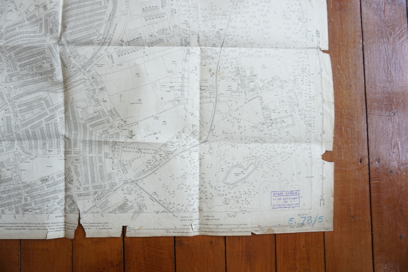 1919 Walthamstow GER Great Eastern OS Railway Map