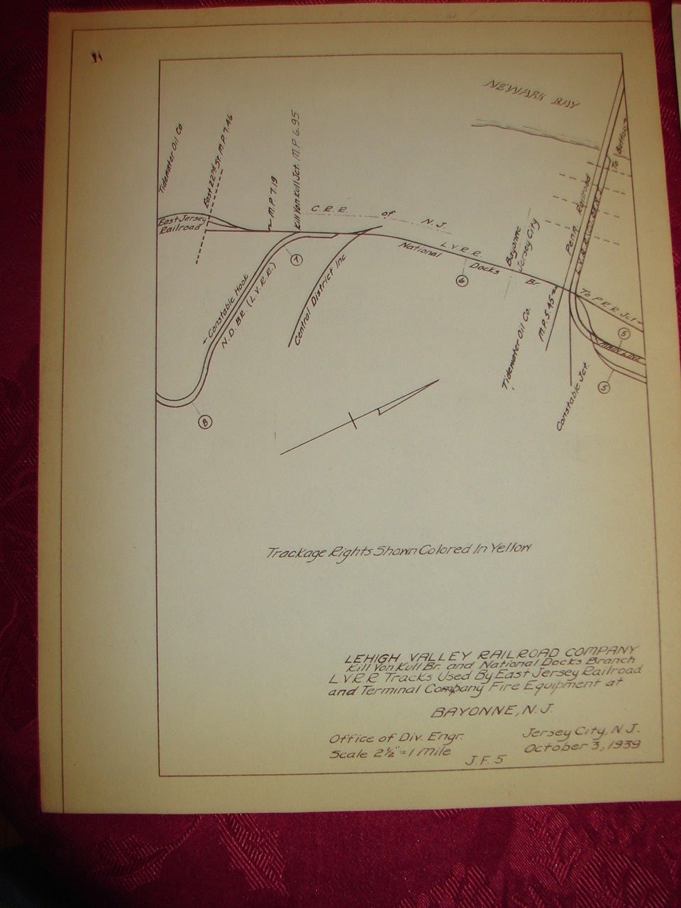 LVRR – Tracks Used East Jersey RR & Terminal Co Fire Equipment Bayonne, NJ 1939