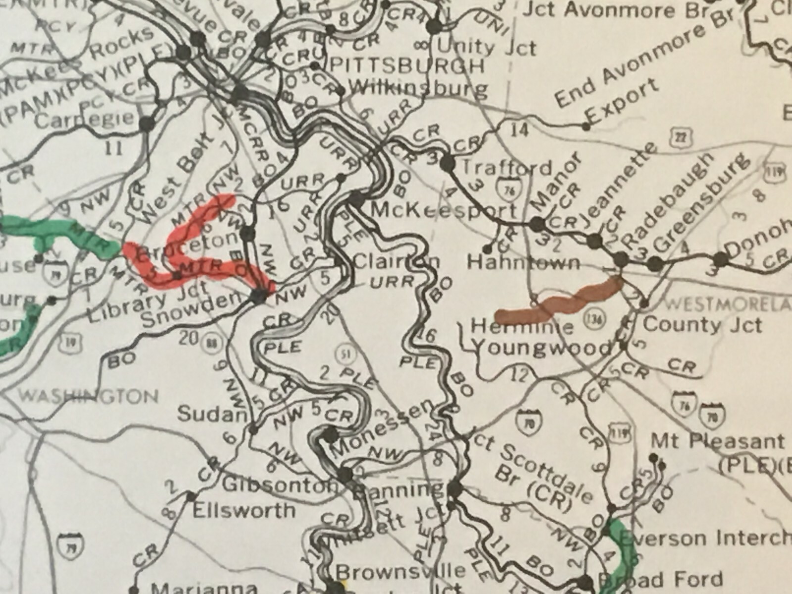 Vintage 1976 Pennsylvania Transportation Map●Fed’l Railroad Adminstrat’n●11″x17″