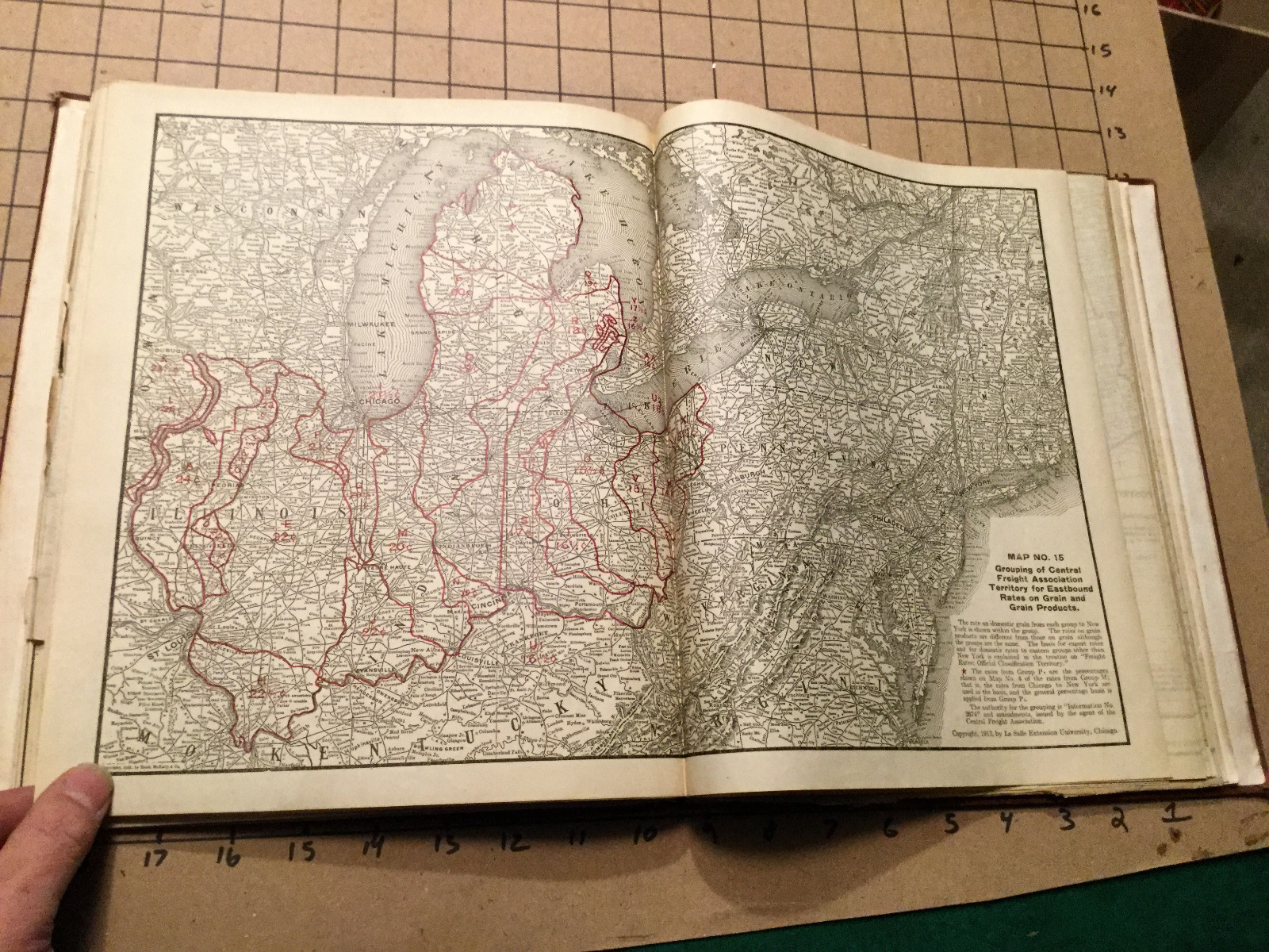 Vintage Map — RAILWAY — 1913 — #16 parcel post rate map 19 x 27″