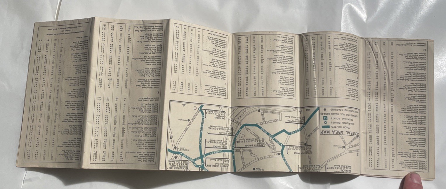 Original 1937 Green Line Coach Map London Transport Number 1