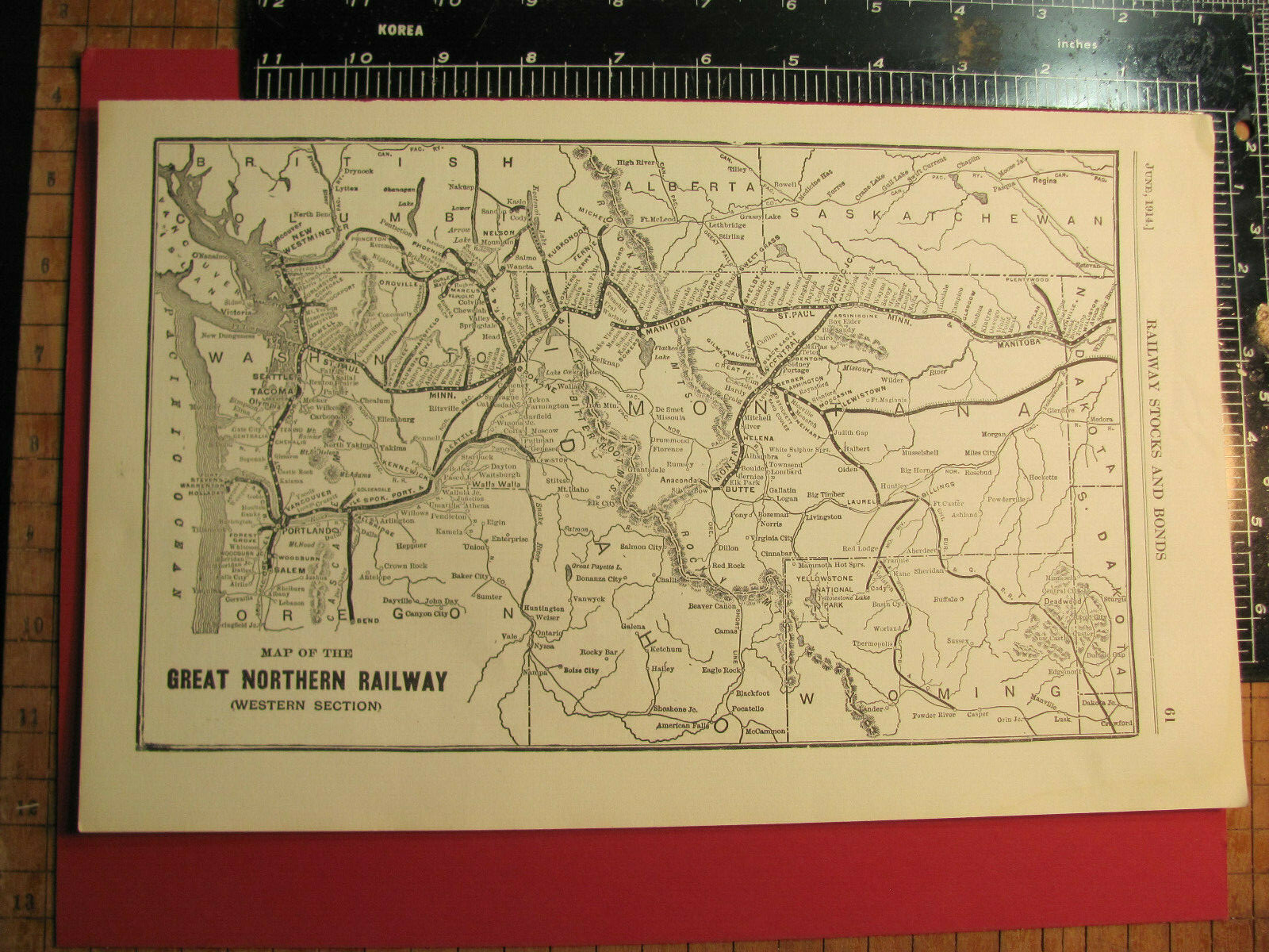 ORIGINAL 1914 GREAT NORTHERN RAILROAD WESTERN SYSTEM MAP ROUTES STATIONS HISTORY