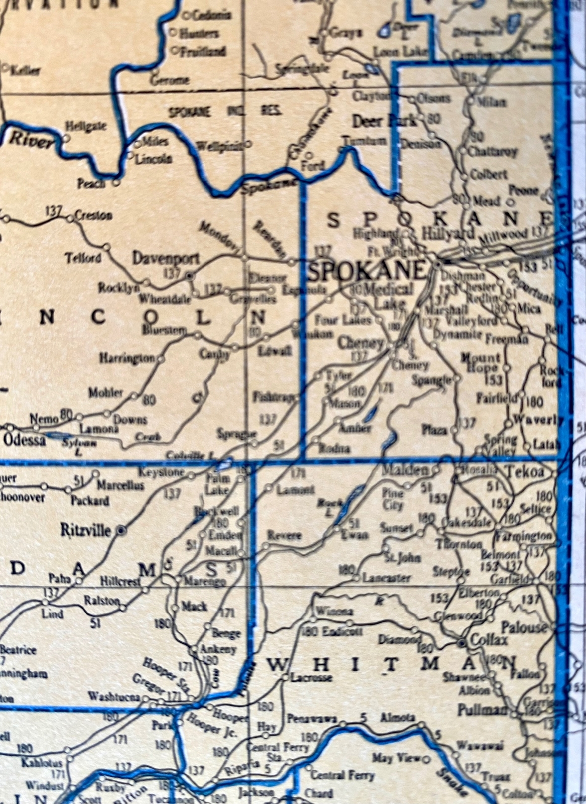 WEST VIRGINIA & WASHINGTON 1935 County & Railroad Maps. Hammond & Co. 9×12″ VG-F