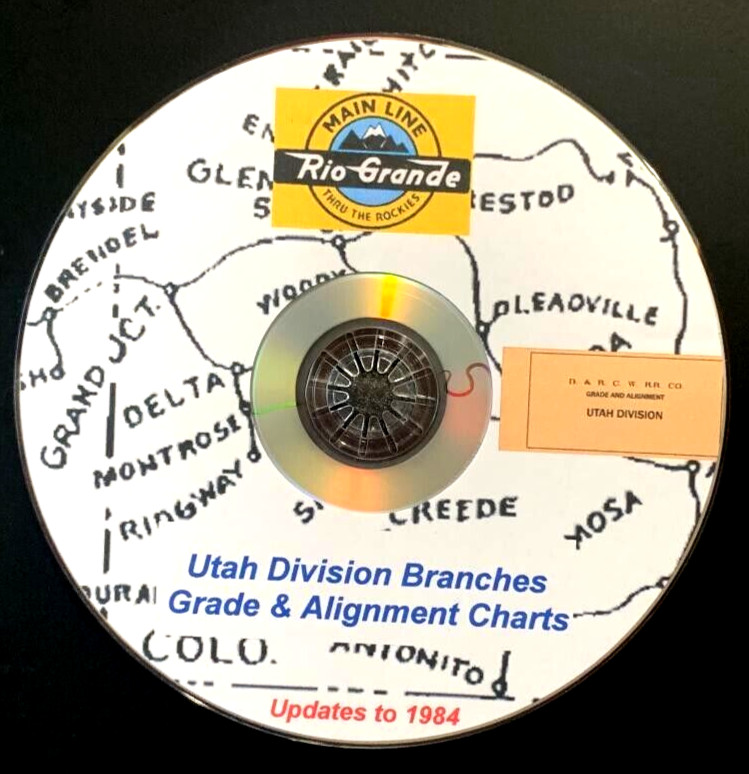 Denver & Rio Grande Western Utah Branches Grade & Alignment PDF Pages on DVD