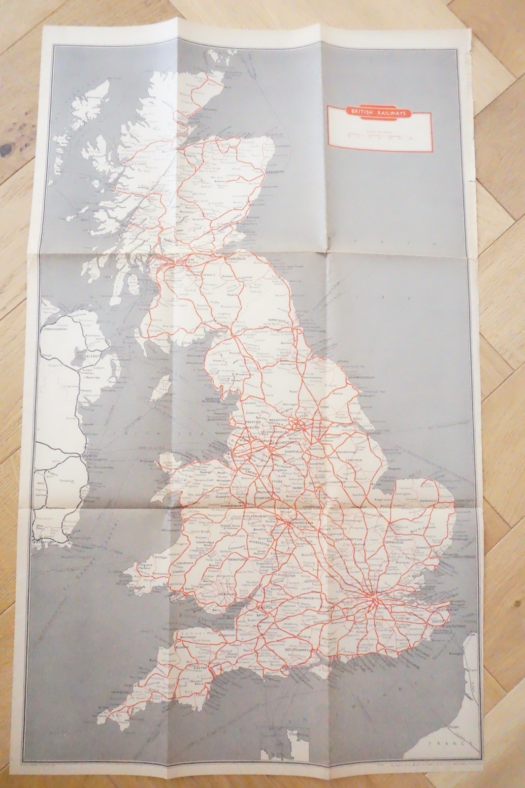 March 1960 British Rail London Midland Region Passenger Network Railway Map