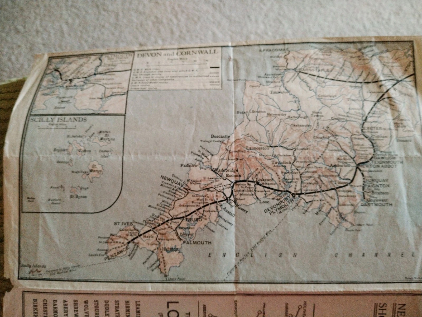Vintage G.W.R London (Paddington) And Birmingham Map