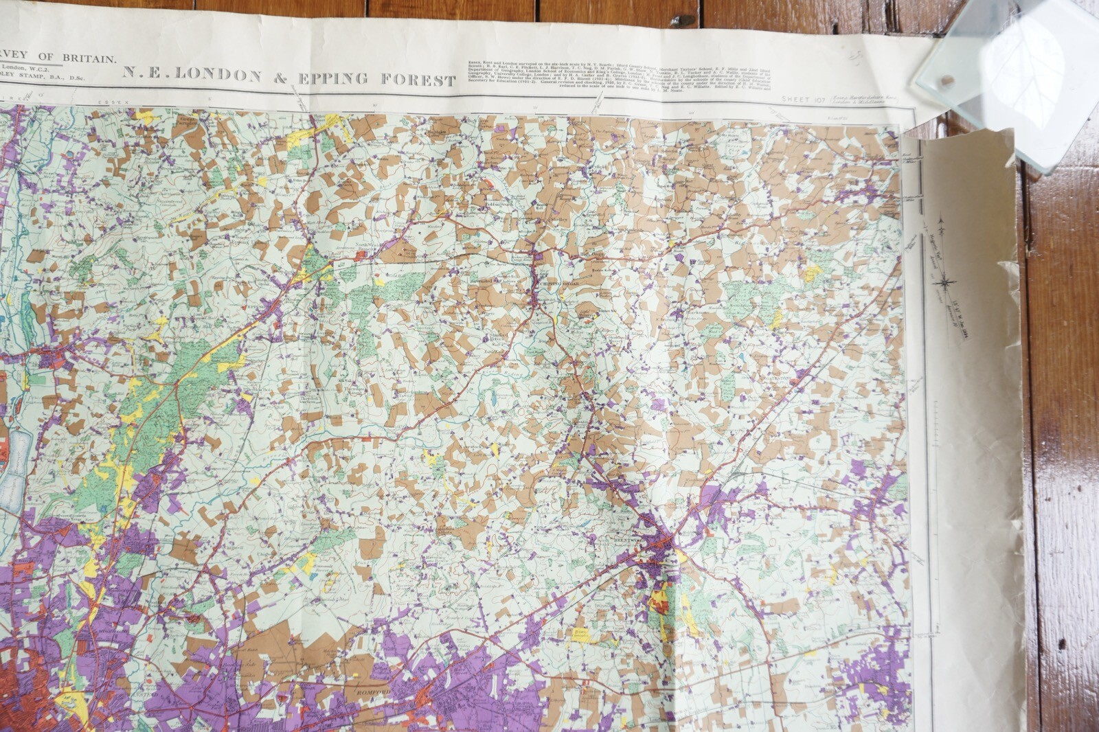 1933 North Eastern London Epping Forest Land Utilisation Survey Railway OS Map