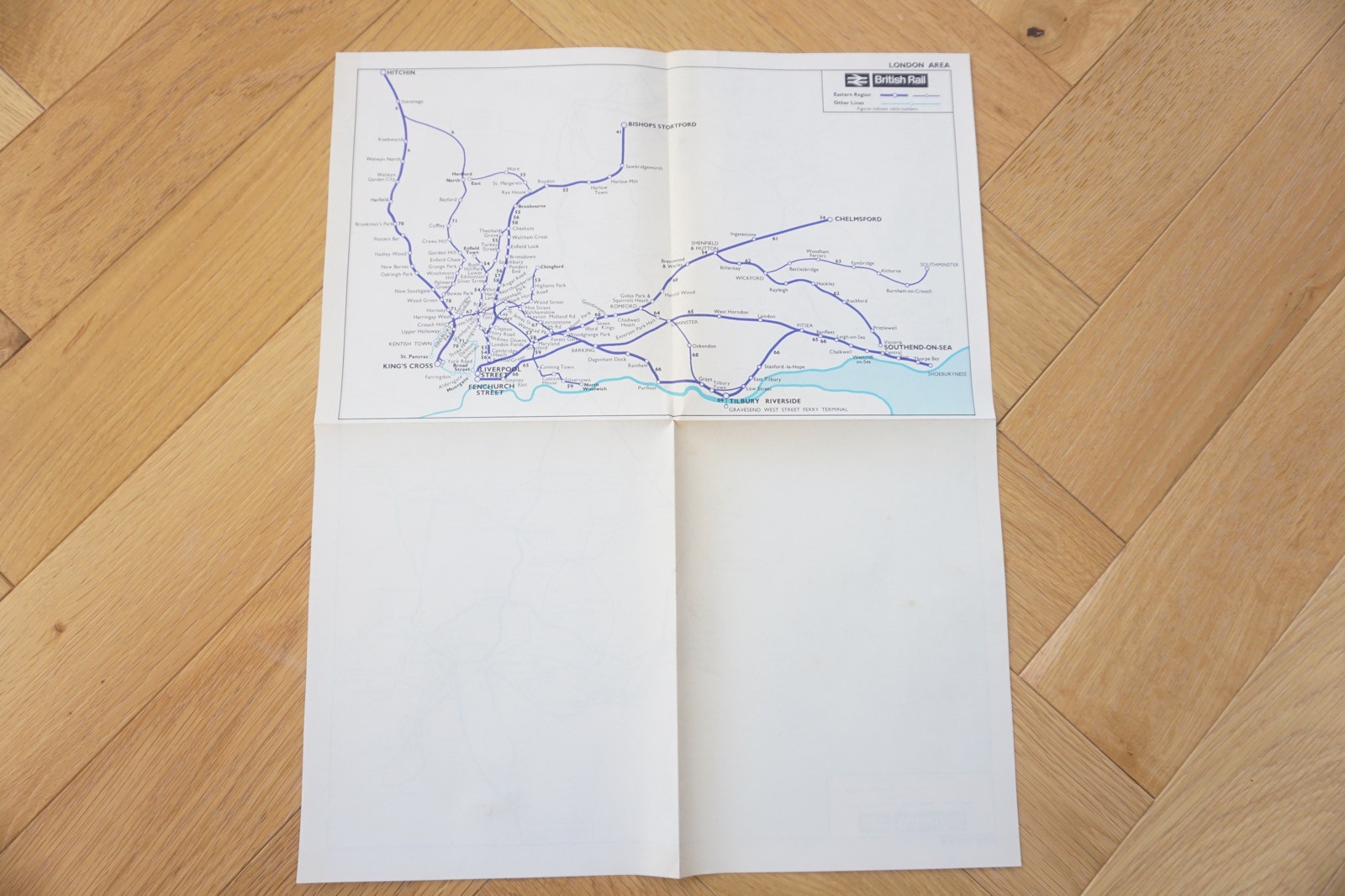 Aug 1967 Eastern Region British Rail Railway Map VGC