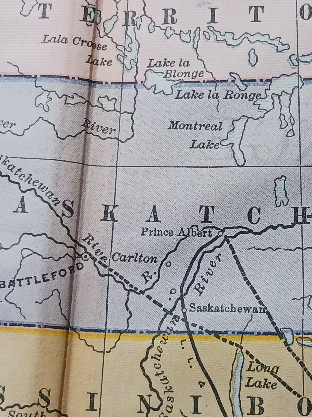 1897 Train Route Map Western Canada Assiniboia ☆ all Railroad Lines Marked 9×11