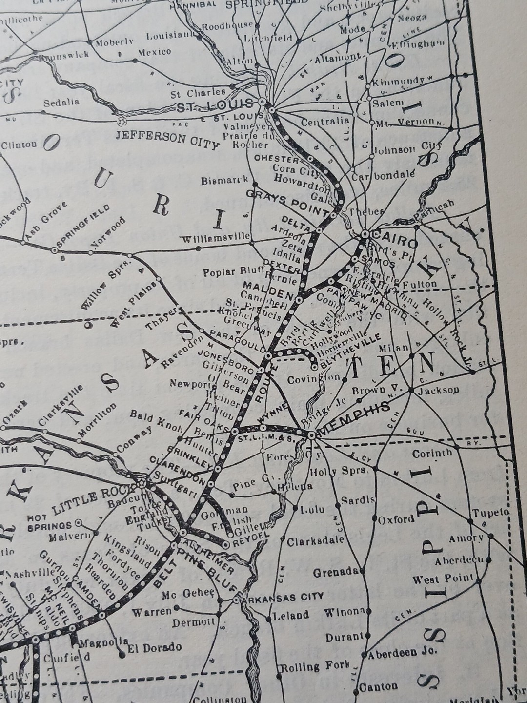 ~1904 ST LOUIS SOUTHWESTERN RAILWAY vintage Railroad Map + Report All Routes