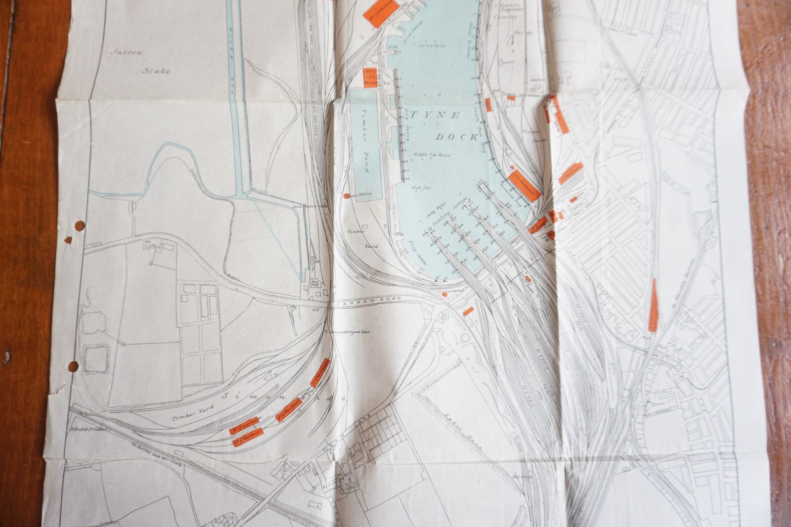 1933 LNER Tyne Dock Railway Plan Map