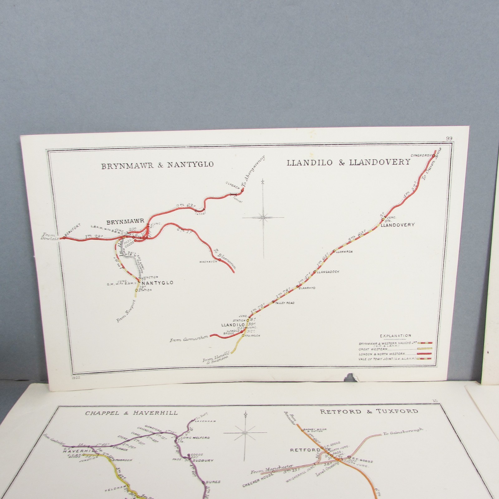 Railway Diagram Maps Bundle RCH Joblot 1920s Vintage Original