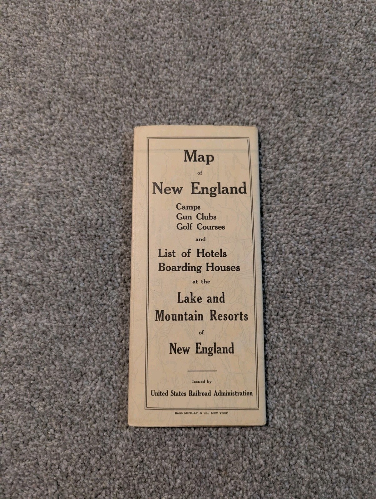 United States Railroad Administration Map New England 1919 Antique Train 1910s