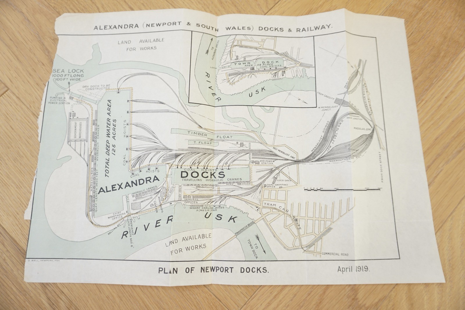 1919 GWR Newport Docks Railway Map