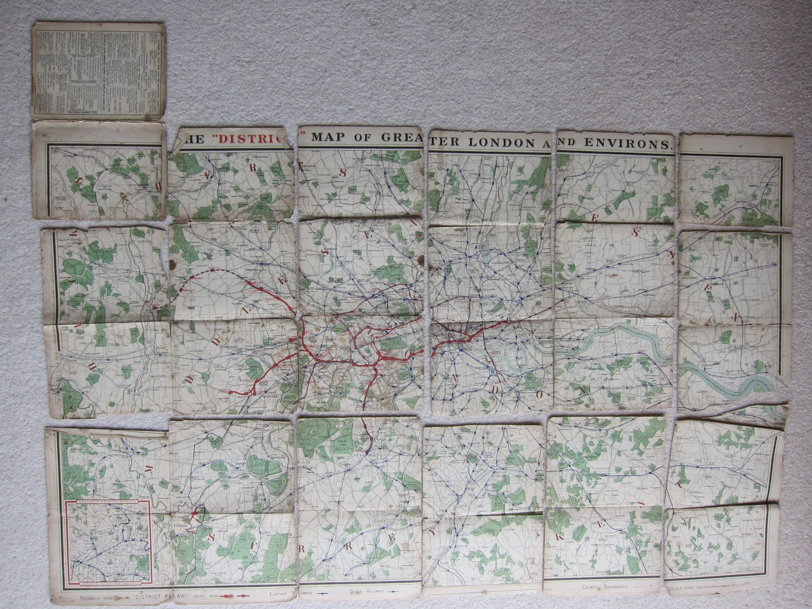 The “District” Map of Greater London & Environs. District Railway Co 1st Ed 1902