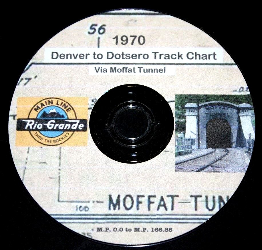 Denver & Rio Grande Western 1970 Denver to Dotsero Track Chart PDF Pages on DVD