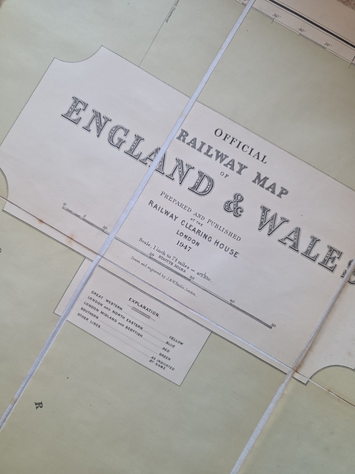 1947 Railway Clearing House Railway Official Map Of Great Britain And Wales