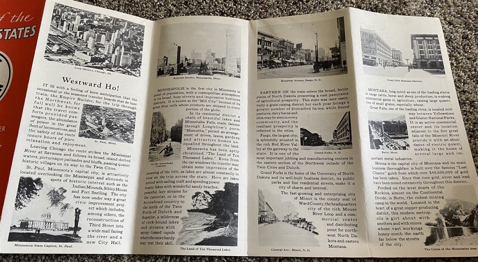 1932 Great Northern Railroad Empire Builder Map of the United States & Brochure