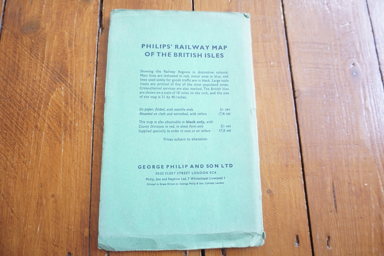 1952 Philips Railway Map of the British Isles