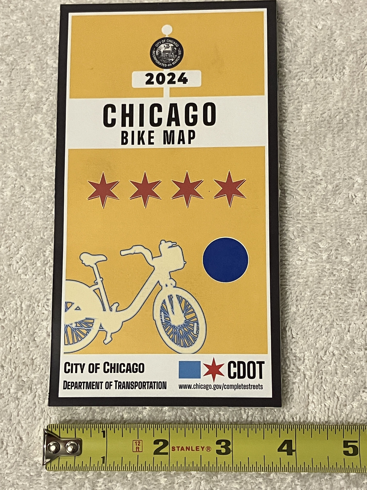 New CHICAGO BIKE MAP Hand-Held Foldable 2-Sided Trails, Bike Lanes & Routes 2024