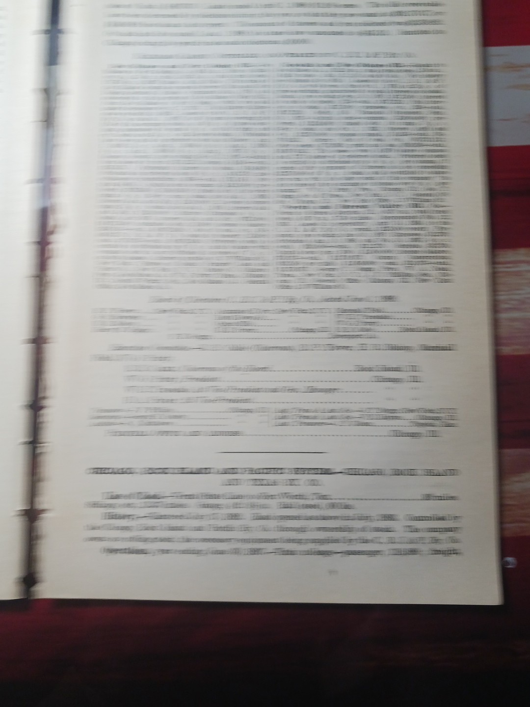~1898 Train Route Map + Railroad Report CHICAGO ROCK ISLAND & PACIFIC RAILWAY