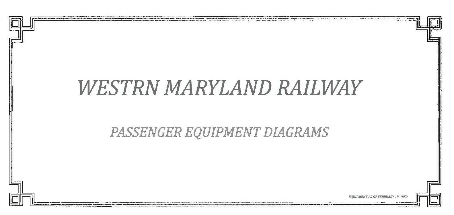 Western Maryland Railway 1959 Passenger Car Diagrams PDF Pages on DVD