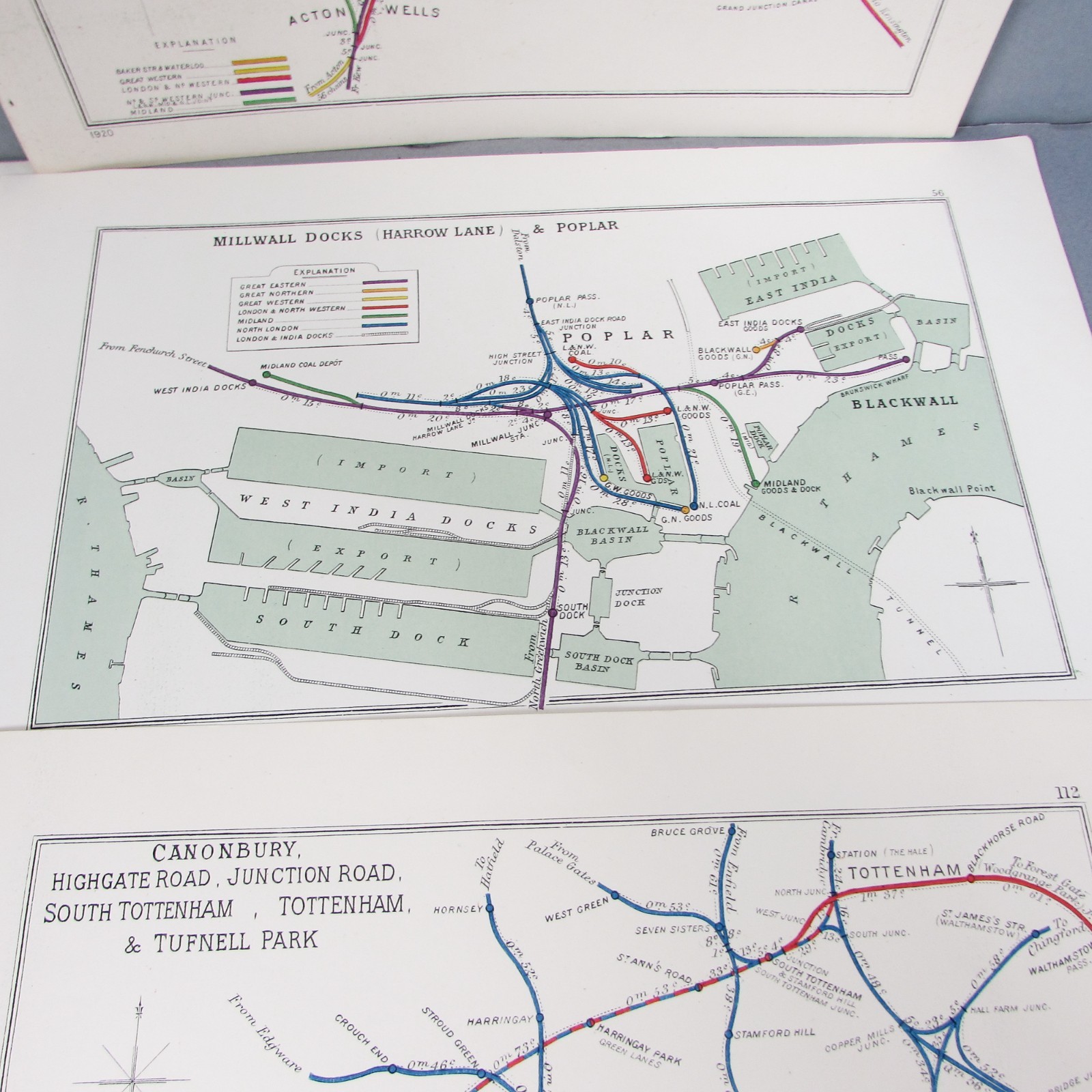 Railway Diagram Maps Bundle RCH Joblot 1920s Vintage Original